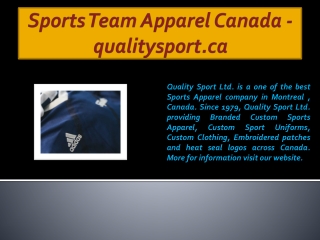 Sports Team Apparel Canada - qualitysport.ca
