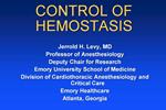 CONTROL OF HEMOSTASIS