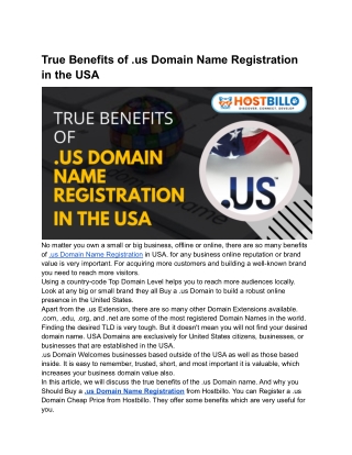 True Benefits of .us Domain Name Registration in the USA