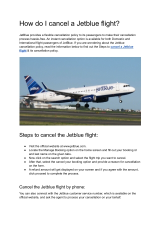 How do I cancel a Jetblue flight?