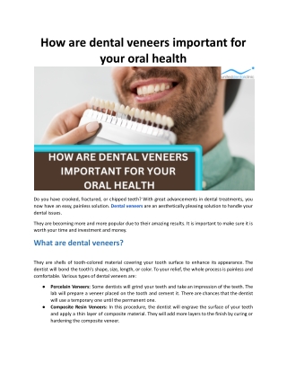 How are dental veneers important for your oral health