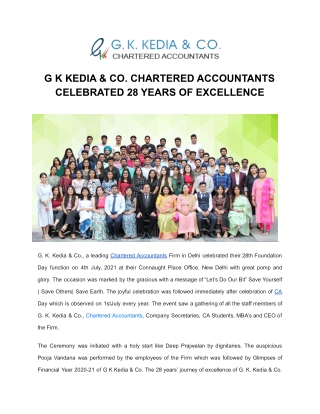 CHARTERED ACCOUNTANTS CELEBRATED