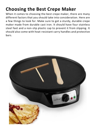 Choosing the Best Crepe Maker