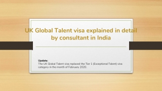 UK Global Talent visa consultant in India