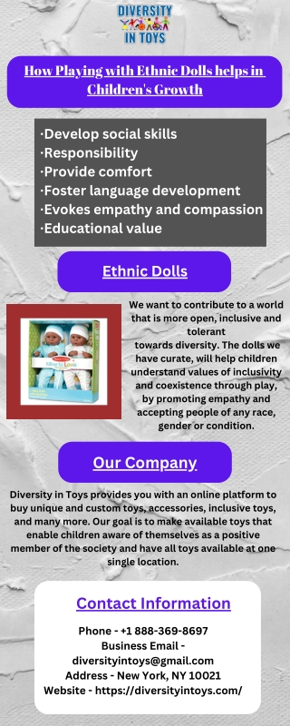 How Playing with Ethnic Dolls helps in Children's Growth