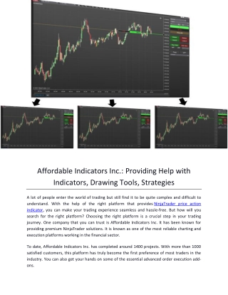 Affordable Indicators Inc. Providing Help with Indicators, Drawing Tools, Strategies