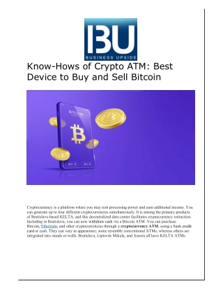 Know-Hows of Crypto ATM Best Device to Buy and Sell Bitcoin