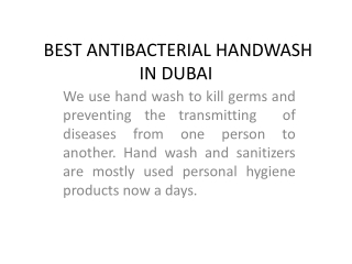 BEST ANTIBACTERIAL HANDWASH IN DUBAI