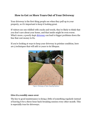 How to get 10 more years out of your driveway