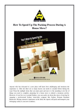 How To Speed Up The Packing Process During A House Move?