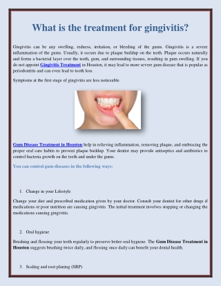 What is the treatment for gingivitis?