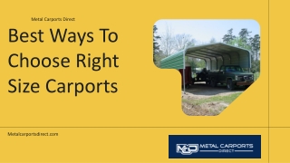 Best Ways To Choose Right Size Carports