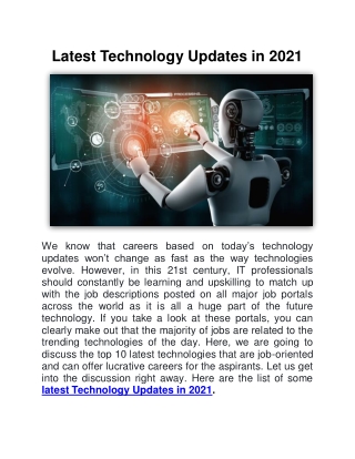 Latest Technology Updates in 2021