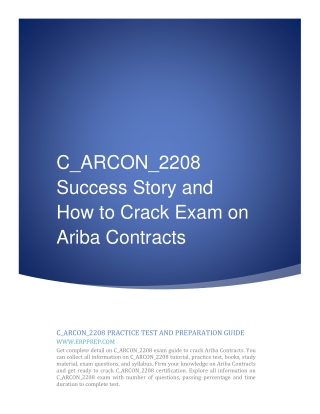 C_ARCON_2208 Success Story and How to Crack Exam on Ariba Contracts