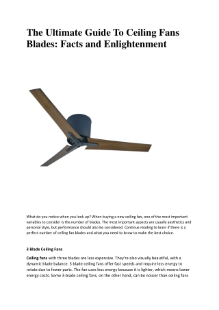 The Ultimate Guide To Ceiling Fans Blades: Facts And Enlightenment