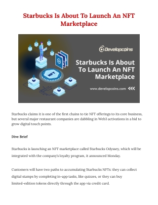 Starbucks Initiated The Launch Of Its Own NFT Marketplace