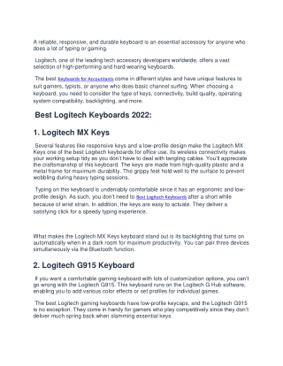 Best Logitech Keyboards 2022