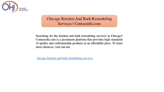 Chicago Kitchen And Bath Remodeling Services | Contactohi.com