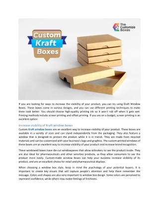 How to Increase the Visibility of Product Using Kraft Window Boxes