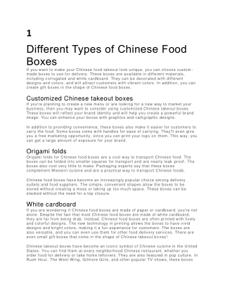 Chinese Food Boxes