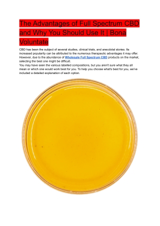 The Advantages of Full Spectrum CBD and Why You Should Use It _ Bona Voluntate