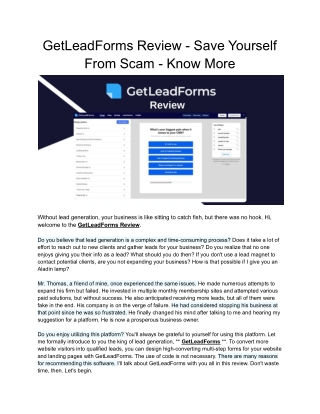 GetLeadGorms Review ⚠️ Save Yourself From Scam - Read More