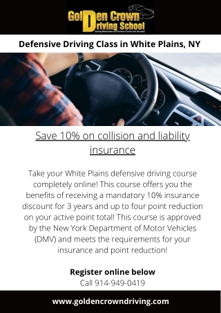 Defensive Driving Class in White Plains, NY