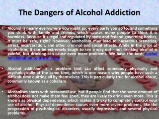 Alcohol Rehabilitation Centre in Pune