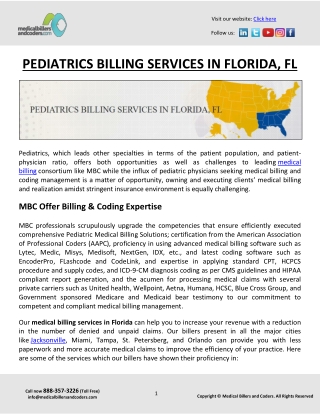 PEDIATRICS BILLING SERVICES IN FLORIDA, FL