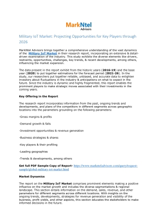 Global Military IoT Market Research Report: Forecast (2021-2026)