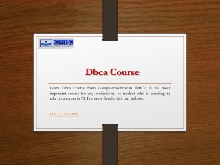 Dbca Course  Computerpoint.ac.in