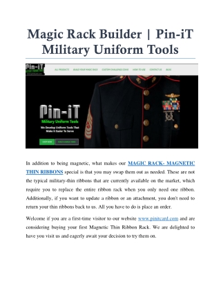 Magic Rack Builder - Pin-iT Military Uniform Tools
