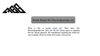 Buckle Repair Kit | Razoredgegroup.com