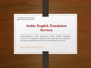 Arabic English Translation Services  Elitetranslation.ae