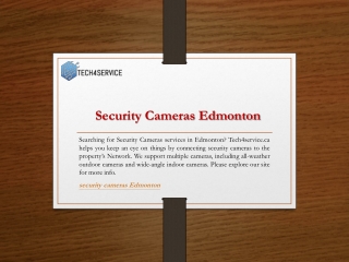 Security Cameras Edmonton  Tech4service.ca