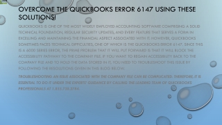 Fix QuickBooks Error 6147 with these troubleshooting methods