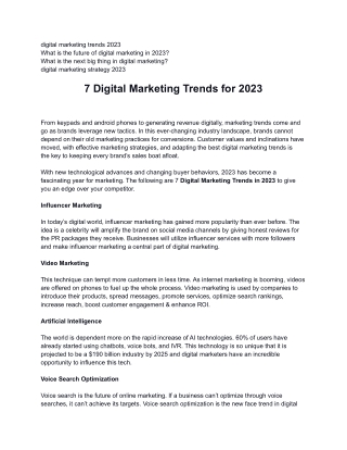 7 Digital Marketing Trends for 2023