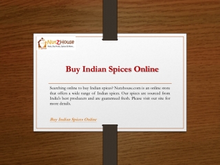 Buy Indian Spices Online  Nutzhouse.com