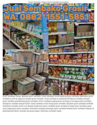 O882~l55l~585l (WA) Grosir Sembako Benowo Cara Menata Toko Grosir Sembako