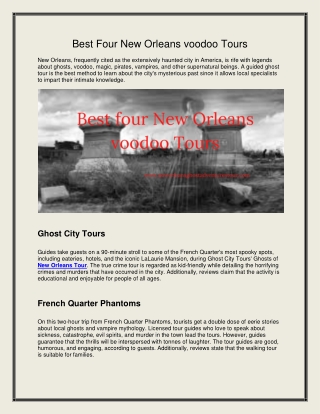 Best four New Orleans voodoo tours