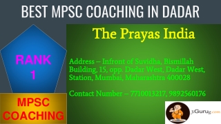 Best MPSC COACHING IN DADAR