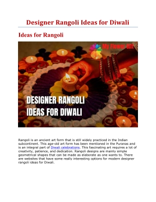 Designer Rangoli Ideas for Diwali