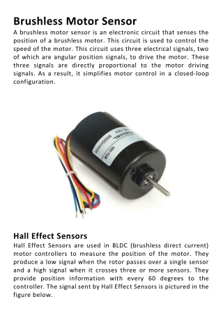 Brushless Motor Sensor