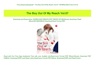 Free [download] [epub]^^ The Boy Out Of My Reach Vol.07 ^DOWNLOAD E.B.O.O.K.#