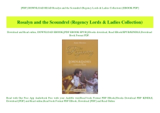 [PDF] DOWNLOAD READ Rosalyn and the Scoundrel (Regency Lords & Ladies Collection) [EBOOK PDF]