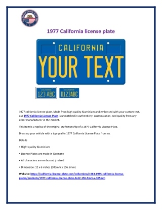 1977 California license plate