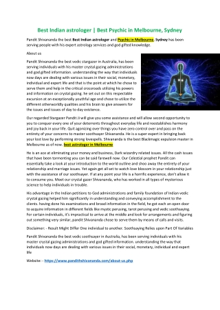 Best Indian astrologer | Best Psychic in Melbourne, Sydney