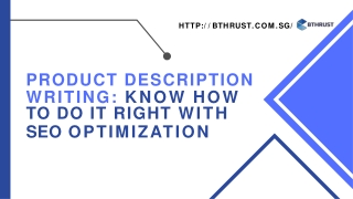 Product Description Writing Know how to do it right with SEO optimization