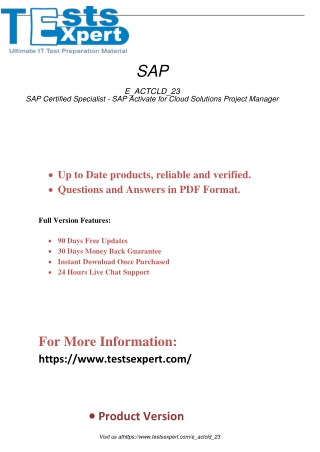 Updated Sap E_ACTCLD_23 Pdf Questions And Answers