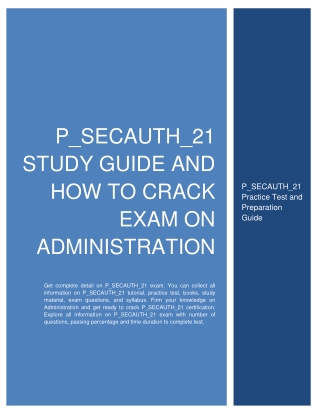 P_SECAUTH_21 Study Guide and How to Crack Exam on SAP Administration